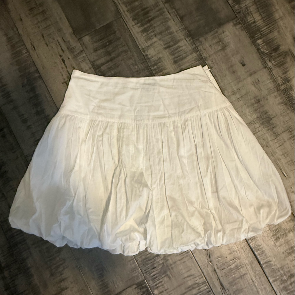 1. State White Gathered Circle Skirt
